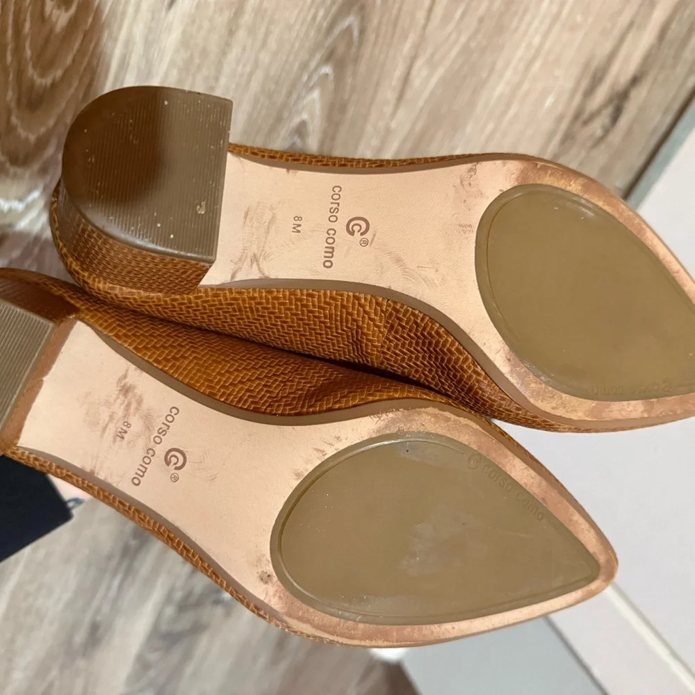Like New Corso Como Brown Textured Heels - Picture 6 of 8
